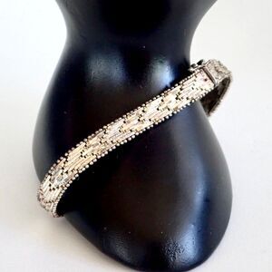 Sterling Silver Riccio Braided Vintage Wheat Tennis 925 Bracelet Made in Italy